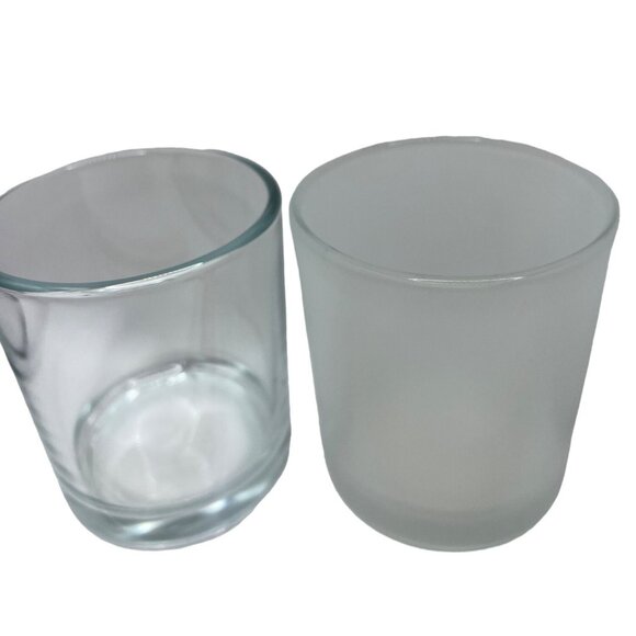 Set Of 3 Clear & Frosted Glass Votive Candle Holders - 3.25" Tall 48h - Picture 4 of 5